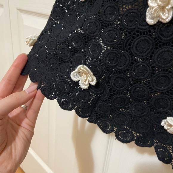 Dolce and Gabbana Crochet Floral Little Black Lace Dress LBD Size Small - Picture 8 of 16